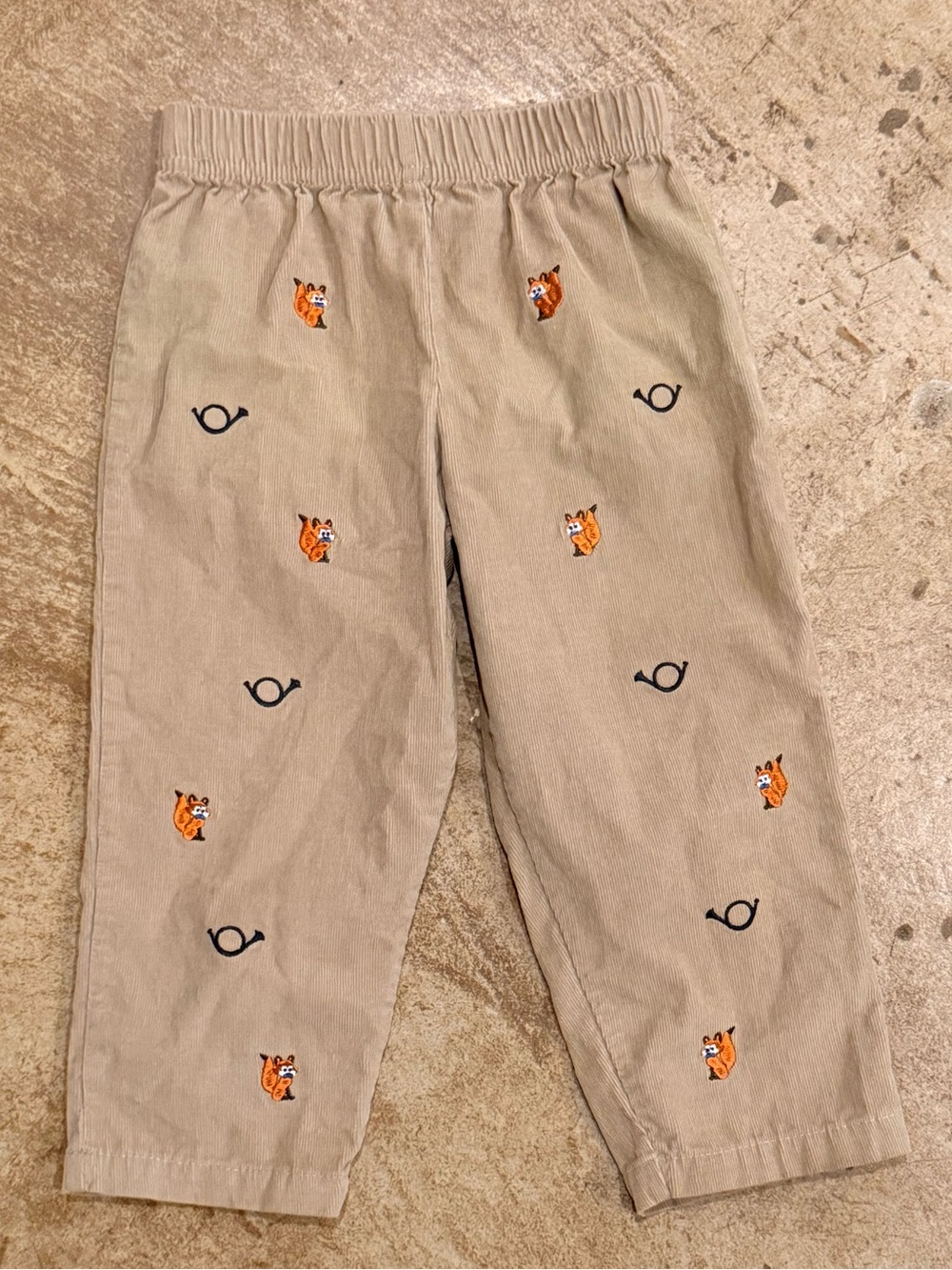 4T THE BEAUFORT BONNET COMPANY BROWN
CORDUROY EMBROIDERED PANTS 100% COTTON